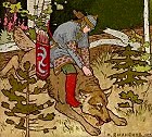Tsarevich Ivan on Gray Wolf's back